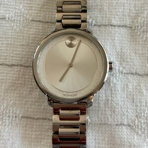 Movado Bold Silver-Tone Minimalist Watch